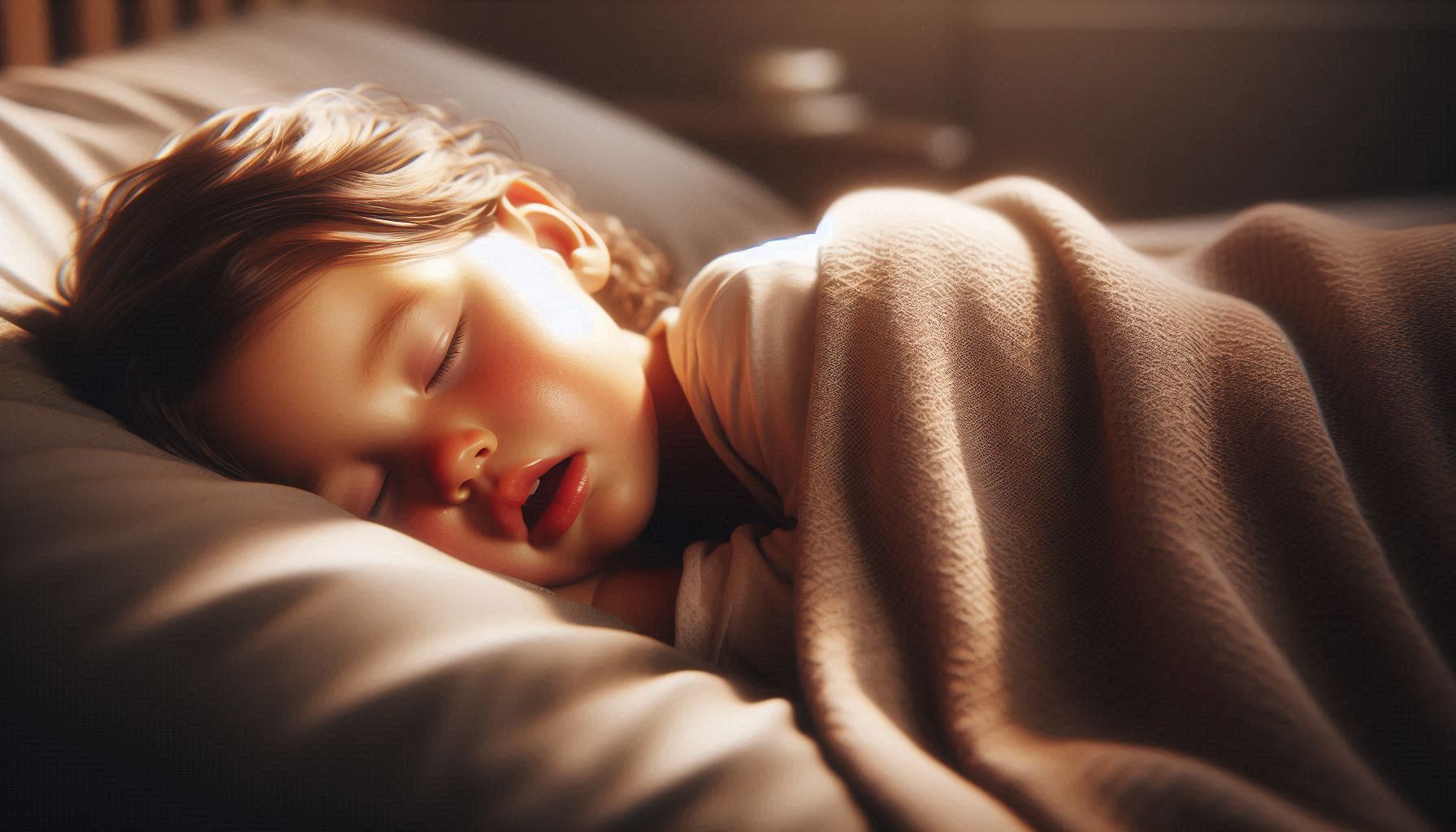 slapen kind mond open